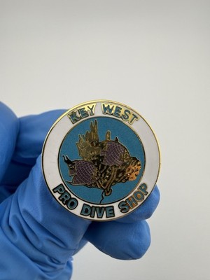 Key West Pro Dive Shop Florida Enamel Lapel Pin VTG?