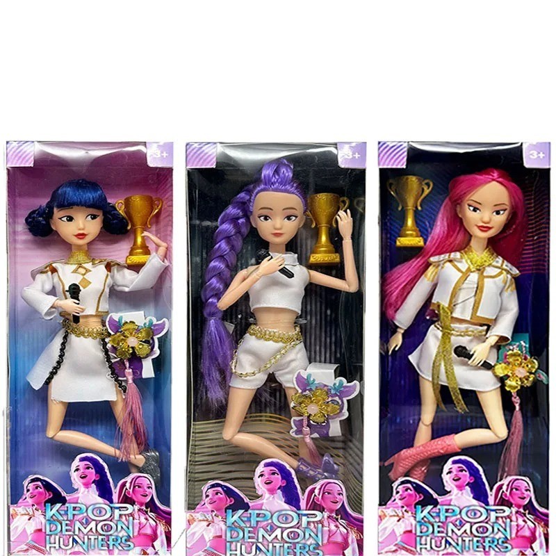 Lot de 3 poupées KPop Rumi Mira Zoey avec tenues blanches