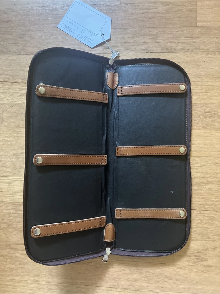 Estuche de viaje con corbata y pajarita de cuero Buffalo Jackson Foto 3 de 4