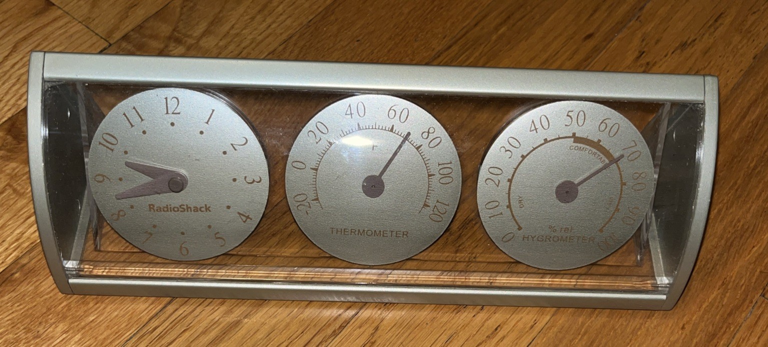 RadioShack Vintage Nautica Forecaster Clock Thermometer Hygrometer Set