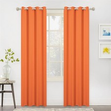 MYSKY HOME Orange Blackout Curtains 52"W x 84"L Pack of 2 ,