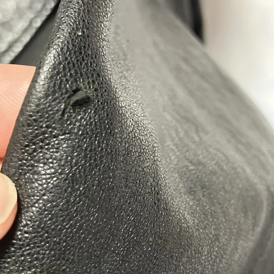 Nine West 皮革夹克女式 S 码黑色黄油柔软纽扣前复古骑手 — 第 4/4 张图片