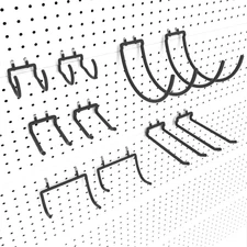Peg Board Tool Utility Hooks Pegboard Accessories Assorories 10PC Black Shelf Dr