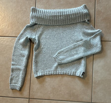 LIFGEN Milano Damen Strickpulli Silber Glitze...