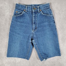 Vintage Lee Riders Shorts Juniors 3 Blue Denim Cutoff High Rise USA Union Made