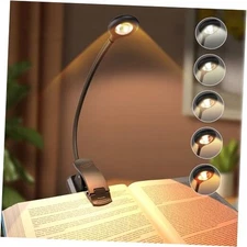 Rechargeable Book Light for Reading in Bed - Clip On Reading Light with 5 