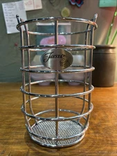 Fiestaware Dancing Lady Chrome Metal Kitchen Utensil Holder 7"