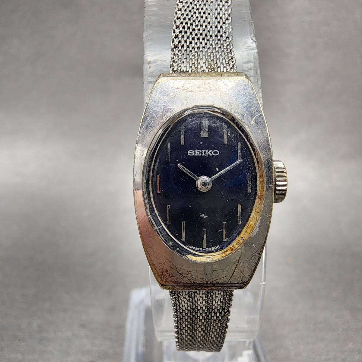 Seiko Watch Women 15mm Blue Dial Silver Tone Manual Wind  display picture 1