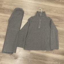 SHEIN Gray Knit Women  s L Sweater  Pants Set