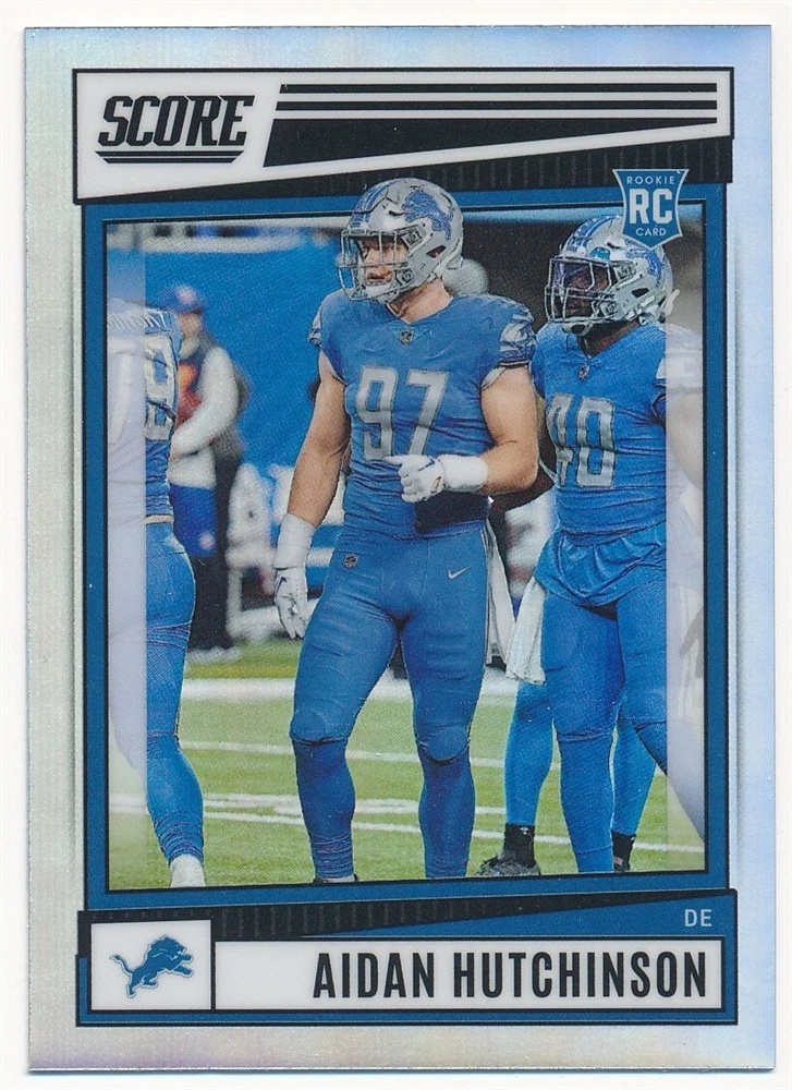 AIDAN HUTCHINSON 2022 PANINI SCORE SILVER PRIZM #SP-307 RC ROOKIE LIONS MINT