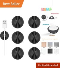 6 Pack Black Cord Organizer Clips - Self-Adhesive Cable Management Solution