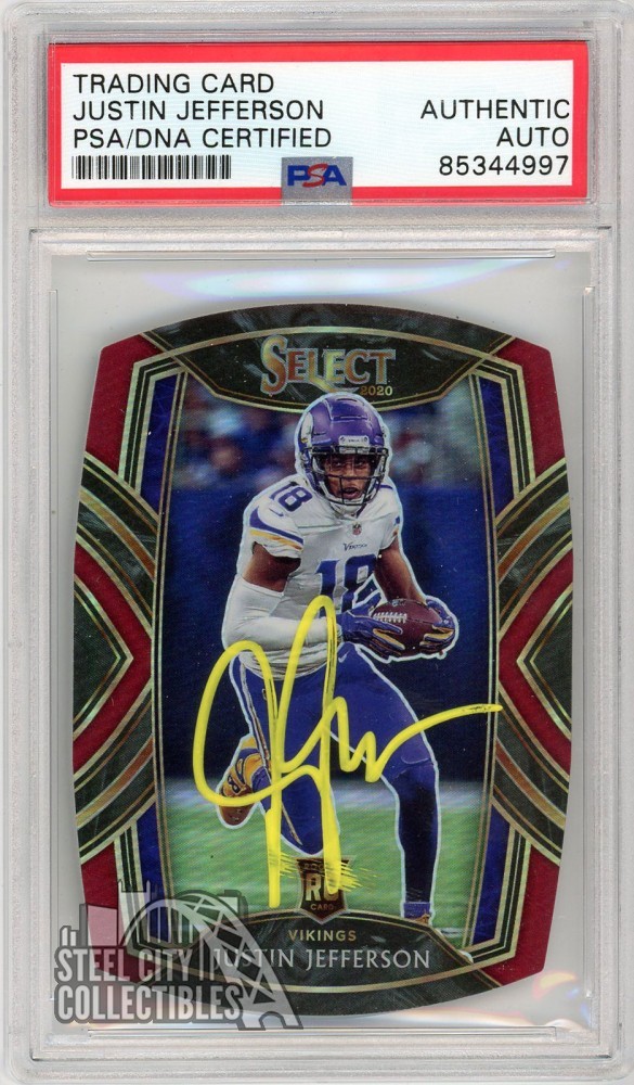 Justin Jefferson 2020 Select Maroon Die-Cut Auto Rookie Card 261 PSA/DNA (Smear)