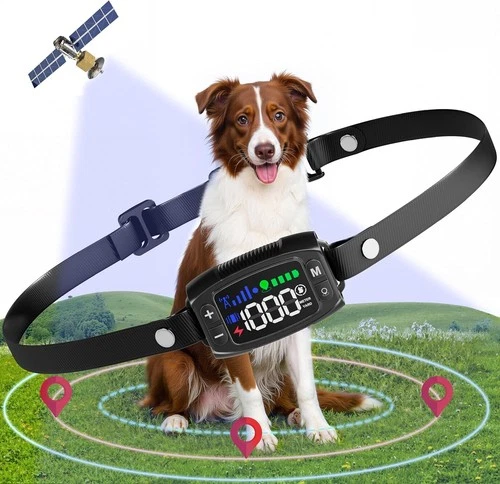 GPS Wireless Dog Fence System, Rechargeable Electric Fence for Dogs, IPX6 Waterp