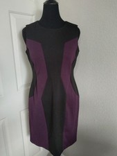 Calvin Klein Size 14 Sleeveless Black And Purple Dress