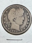 1892O Barber 90% SILVER Quarter GOOD+ #96