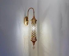 Justin Turkish Wall Sconce Lighting | 100% Handmade in Turkey, Blown Glass, Turk