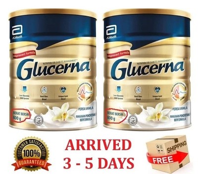 2 Cans Glucerna For Diabetic Management Improved Formula Abbott Vanilla 800g