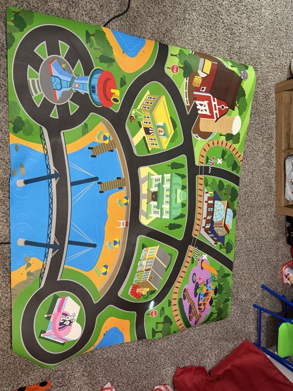 Padded Kids Road Map City/Road Playmat Rug, Multicolor Rectangular, Baby
