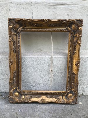 VINTAGE MID CENTURY GOLD VERGOLDET HOLZ BAROCK geschwungener Bilderrahmen Rokoko