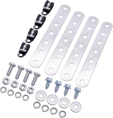 Universal Engine Oil Cooler Mounting Bracket Kit, Metal, Silver, Universal Mount