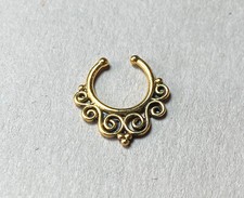 1pc Non-Piercing Tribal Swirls Septum Hanger Clip-On Fake Nose Ring Body Jewelry