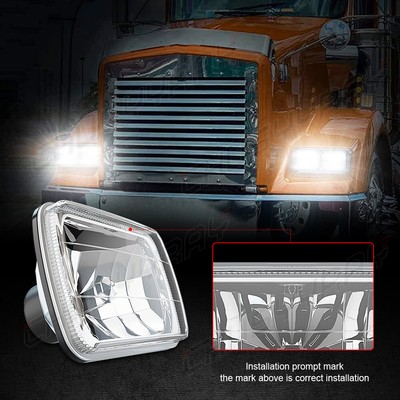 LED Headlight Pair For Ford Trucks – 5x7" Sealed Beam With Halo Projector, DOT Certified