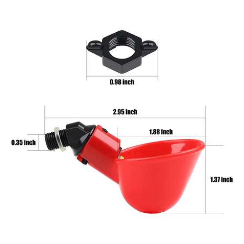 10 pz tazze d'acqua automatiche bevitore di pollame annaffiatoio pollo anatra quaglia - Foto 6 di 10