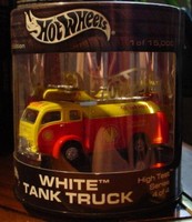 Hot Wheels White Tank Truck Oil Can 100% High Test Series on sale Hot Wheels White Tank Truck Oil Can 100% High Test Series on sale