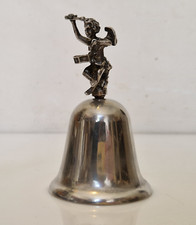 Vintage - Clochette de table chérubin jouant du tambour - métal argenté H. 10,5