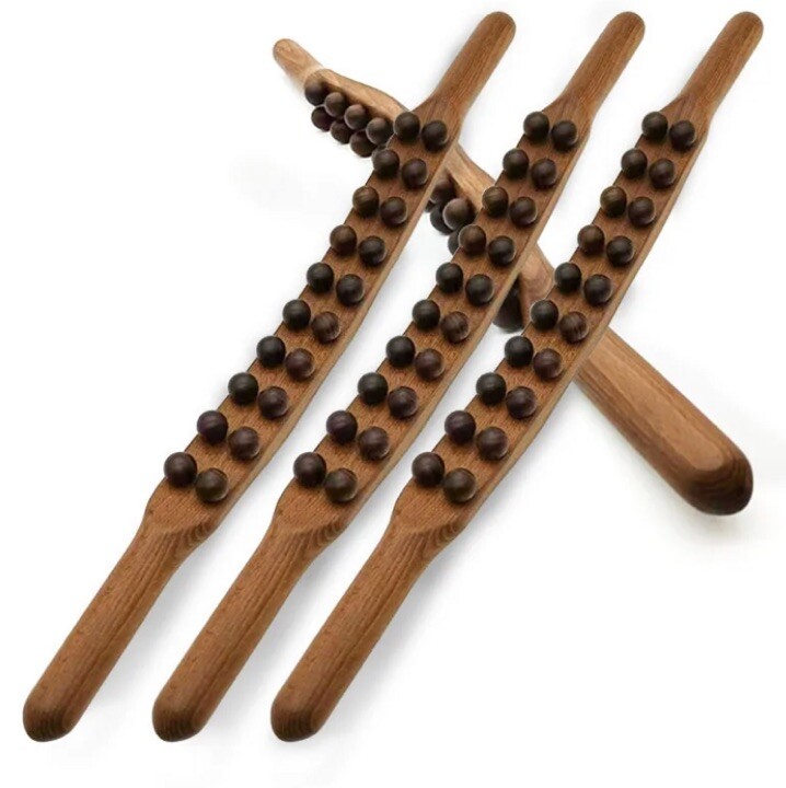 Gua Sha-Palo de masaje de madera carbonizada