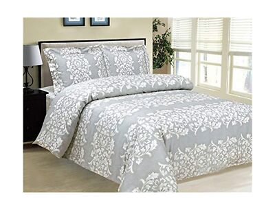 Violet Linen French Emblem Collection 8-Piece Luxurious Duvet Set, Twin - 39''...