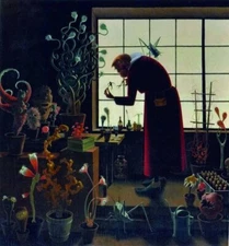 The Gardener Franz Sedlacek Surrealist Art Print Bizarre Plants & Window Light