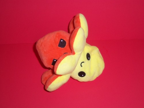 TeeTurtle Orange Yellow 4" Reversible Happy Angry Expression Octopus Plush - Picture 5 of 5
