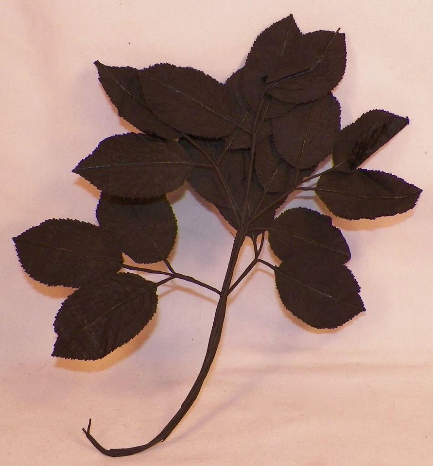 Antique Black Velvet & Silk Leaves Hat Making Millinery Victorian Edwardian - Image 4 of 4