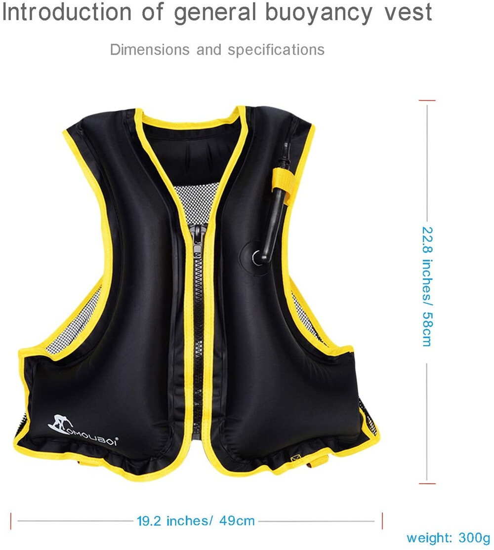 Snorkel Vests Adults Inflatable Floatage Jacket Lightweight Kayak