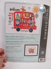 Dimensions Baby On Board Birth Record 70-75534 Counted Cross Stitch 2018 New