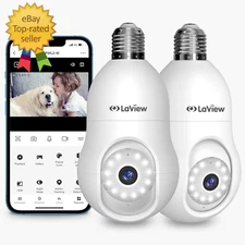 4MP Bulb Security Camera 2.4Ghz,360° 2K Security Cameras Wireless Outdoor Indoor