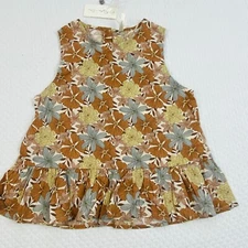 NWT Rylee and Cru Safari Floral Carrie Blouse Top Girls Size 8 - 9 Y Linen