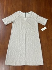 Sonoma Womens Juniors Small Short Sleeve Tan Sweater Dress Knee Length NEW