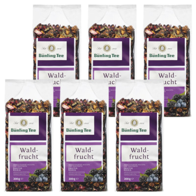 Bünting Tee Waldfrucht, 200g loser Tee 6er Pack