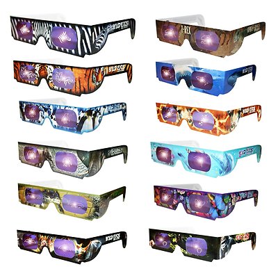 Holographic Wild Eyes 12 PAIRS Animal 3D Glasses  Folded & Sleeved