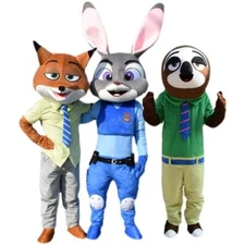 Zootopia Nick Wilde Judy Hopps mascot costume for party carnival adult size