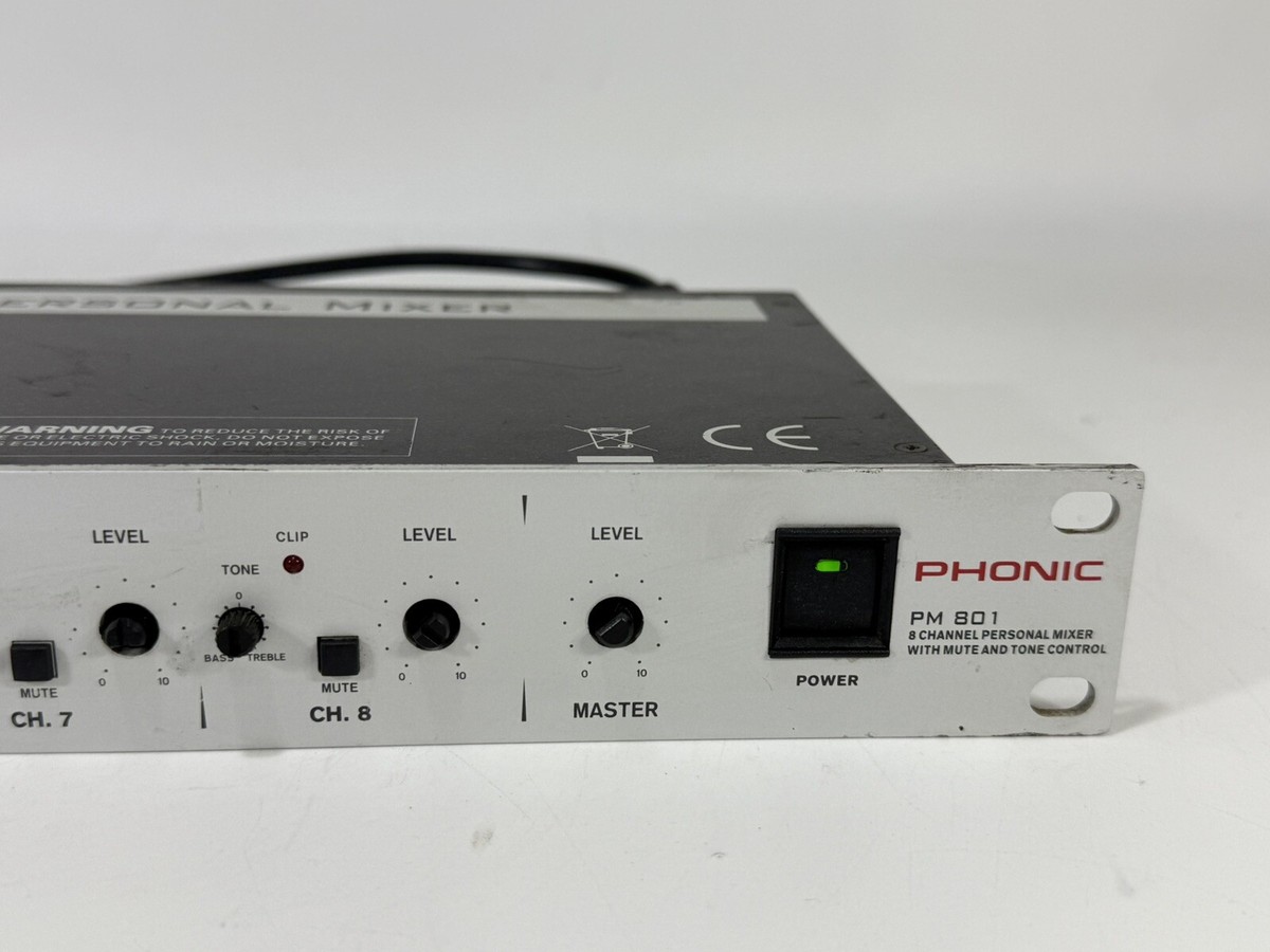 PHONIC PM-801 Rack Mountable 8-Channel Personal Mixer with Mute
