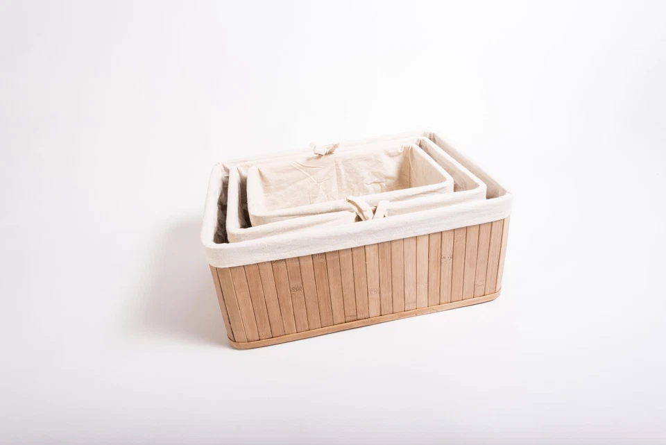 ECO FRIENDLY BAMBOO STORAGE BASKET-3 STORAGE BASKETS. Sale NOW ON ! - Image 2 of 4