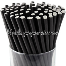 Go Green - Black Paper Straws 200 pack, 10 in. Biodegradable  Disposable Straws