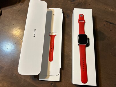 APPLE WATCH SERIES 5 40MM SMART WATCH MWPT2LL/A GPS SILVER ALUMINUM red band BOX