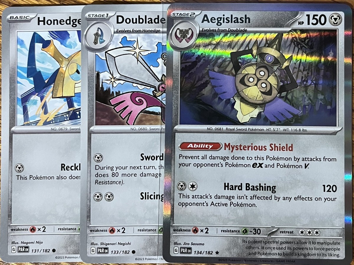 チャンピオンシップ　プロモ　Angislash Doublade Honedge Honedge 131/182, Doublade 133/182, Aegislash 134/182