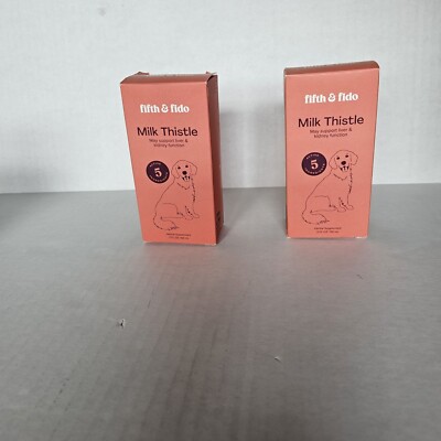 2 Fifth & Fido Milk Thistle for Dogs Kidney Supplement 2 oz NEW IN BOX (2 Boxes)