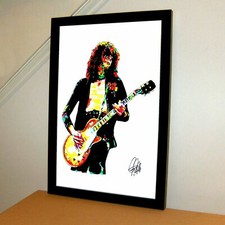 Jimmy Page Led Zeppelin Gibson Guitar Music Print Poster Wall Art 11x17