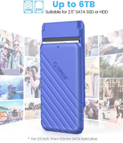 ORICO 2.5" USB-C Hard Drive Enclosure USB 3.1 SATA 6Gbps UASP HDD SSD Caddy Case - Picture 2 of 6